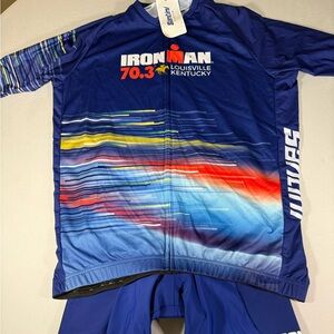Santini Ironman 70.3 Louisville Cycling Jersey & Tri Shorts Set XL NWT